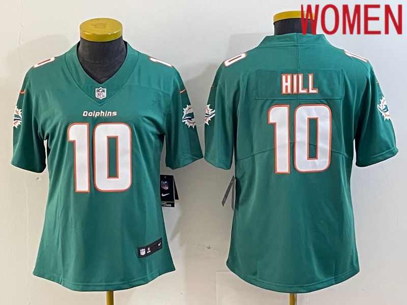 Women Miami Dolphins 10 Hill Green New Nike Vapor Untouchable Limited NFL Jersey